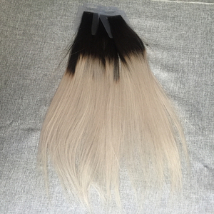 Extensions de cheveux naturels à bande adhésive <span class=keywords><strong>invisible</strong></span>, cheveux humains, Double Drawn, ombré 1b/argent C - Product Image 3