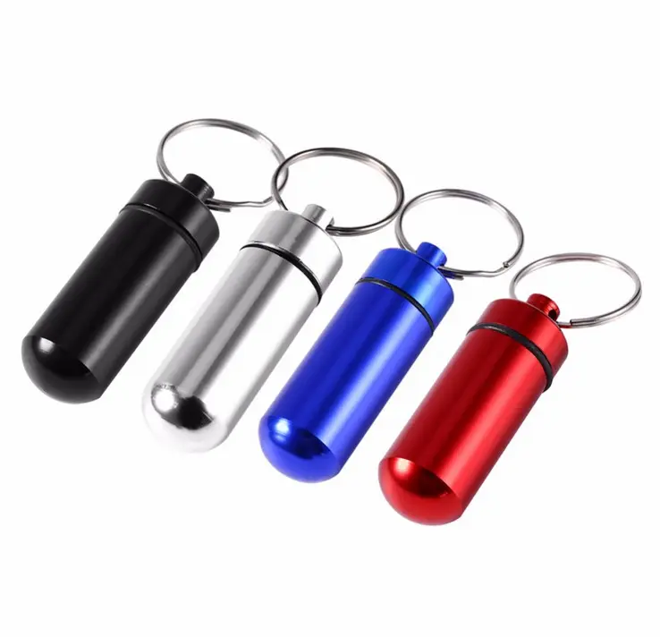 Promo gifts Logo print Waterproof Aluminium Mini Pill Medicine Box Case Holder Container Capsule Bottle