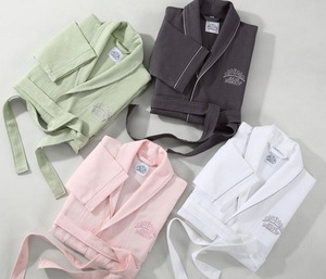 Custom Size 100% Cotton White Pink Grey and <strong>Brown</strong> Shawl Collar Terry <strong>Bathrobe</strong> in Stock
