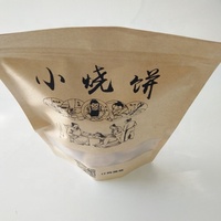 Sachet d'emballage alimentaire personnalisé en papier kraft, refermable avec fermeture éclair, à fond plat, pour présentation en magasin