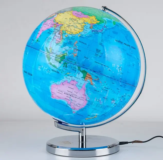 9 นิ้ว 23 เซนติเมตรสีฟ้าที่มีคุณภาพสูง PVC แผนที่การเมืองกันน้ำ World Globe