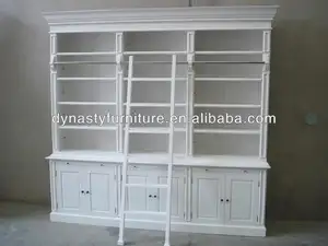 french antique white reclaim wood bookcase