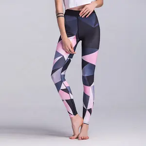 Mallas de Yoga ajustadas y sexys para chicas, Leggings de poliéster con estampado de colores