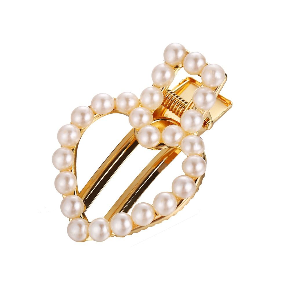 2019 модные креативные Ретро Позолоченные жемчужные сердца детские заколки для волос Ins Утконос зажим Детские заколки для волос