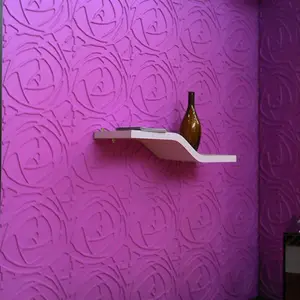 hotel interior wave design purple glitter wallpaper
