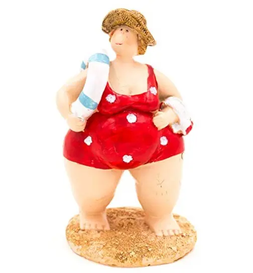 Figura de fantasia de natação personalizada de fábrica, estatueta de moça gorda