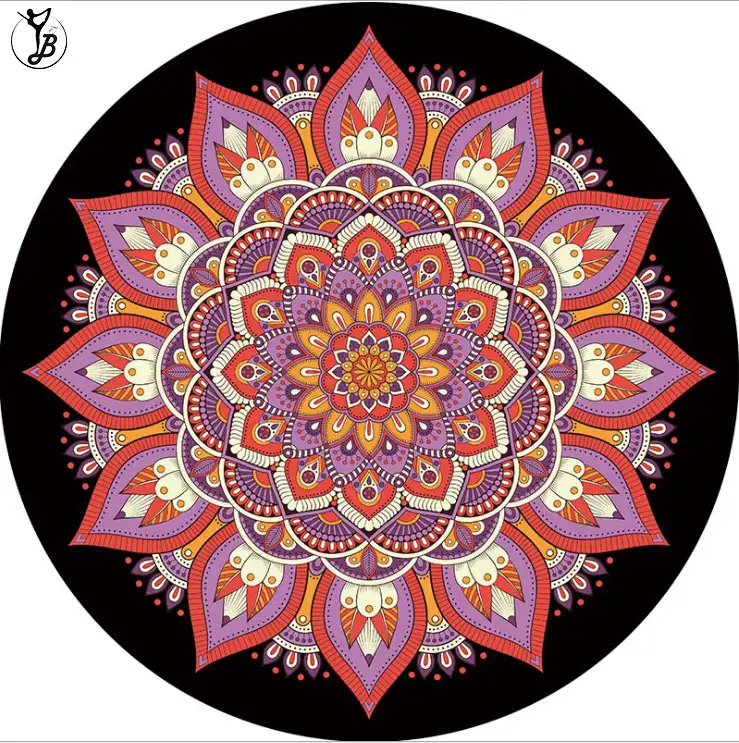 Mandala bedruckte runde Yoga matte Natur kautschuk matte zur Meditation