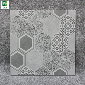 Carreaux muraux en céramique style marocain, 60x60, résistant au feu, peinture numérique, design de fleurs, 20 pièces