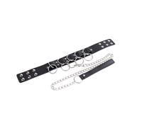 Collier en cuir BDSM, corde de traction, chaîne, laisse, anneau, chaîne en acier, jeu de rôle, esclave, bondage, collier