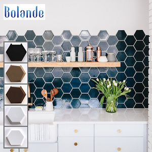 ราคาถูกสไตล์โมเดิร์นห้องครัวรถไฟใต้ดิน Glossy Beveled เซรามิคหกเหลี่ยมห้องน้ำ Backsplash กระเบื้อง