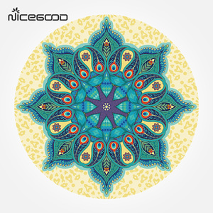 Vendita calda <span class=keywords><strong>di</strong></span> colore completo <span class=keywords><strong>di</strong></span> sublimazione stampato in microfibra nero yoga mat in pelle scamosciata meditazione rotondo stuoia <span class=keywords><strong>di</strong></span> yoga - Product Image 4