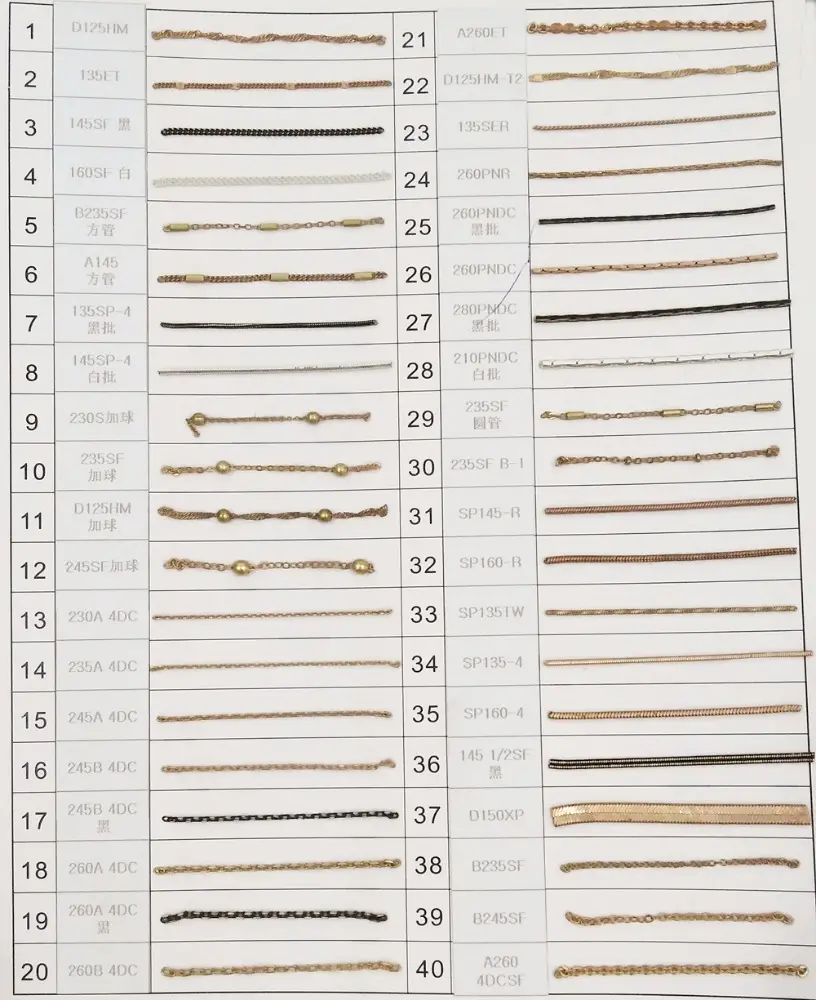 卸売高品質サンプルカード韓国品質銅チェーン固体真鍮マシン織りスネークチェーン