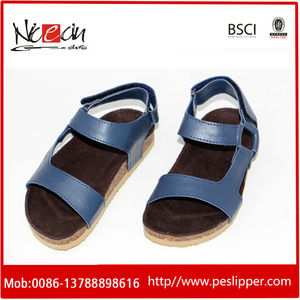 Chine promotion chaussures premiers <span class=keywords><strong>pas</strong></span> véritable liège en cuir bébé sandales - Product Image 1