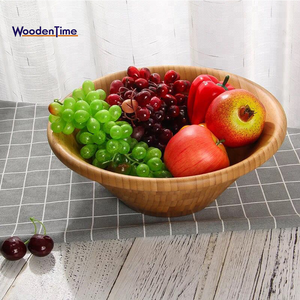2018 nuevo diseño <span class=keywords><strong>barato</strong></span> comida vegetal de la fruta caramelo tuerca <span class=keywords><strong>comer</strong></span> tazón redondo al por mayor de bambú tazón de fruta - Product Image 2