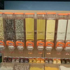 Commerciale distributore di colazione cereali singolo di plastica trasparente