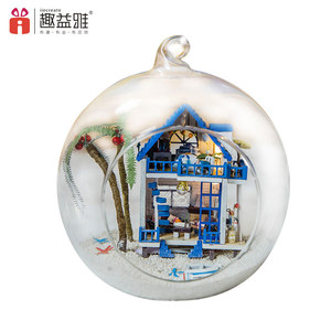 Últimas populares de madera mini romántica Agan mar 3D miniatura <span class=keywords><strong>Casa</strong></span> de muñeca de Madera Juguetes de construcción - Product Image 1