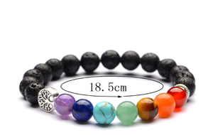 <span class=keywords><strong>Bracelet</strong></span> <span class=keywords><strong>Arbre</strong></span> <span class=keywords><strong>de</strong></span> <span class=keywords><strong>Vie</strong></span> en Pierre Naturelle, 7 Chakras, Pierre Volcanique, Diffuseur d'Huiles Essentielles pour Femmes - Product Image 6