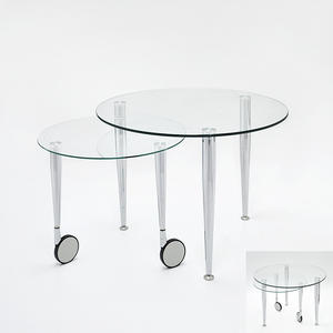 Ensemble de table carré en verre et en métal 2 pièces - Product Image 5