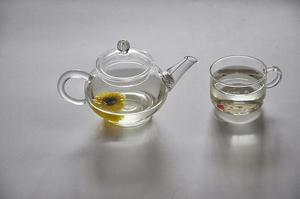Bule de vidro pequeno borosilicate, chaleira de vidro transparente com infusor