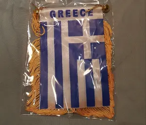 กรีซรถกระจกมองหลังแขวนธงชายธง