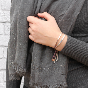 Gioielli fatti a mano barra d'<span class=keywords><strong>argento</strong></span> nome inciso <span class=keywords><strong>bracciale</strong></span> corda personalizzata con perline <span class=keywords><strong>bracciale</strong></span> regolabile per le donne - Product Image 6