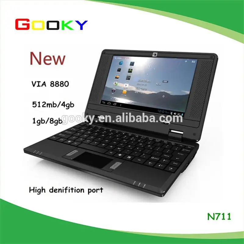 Hot jual 1 GB/8 GB Dual Core Android 7 inch mini laptop dengan berbagai warna