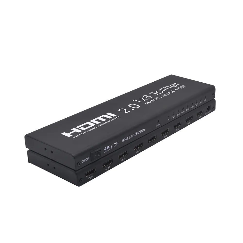 AOEYOO HDMI 분배기 및 구성 요소 HDMI 2.0 지원 4k 3d 60hz 2.0 4k 1x8 1in 8 out HDMI 분배기 TV/프로젝터