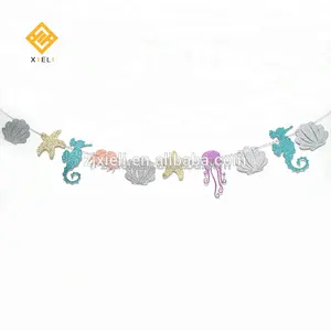 New Products Little Mermaid Ocean Party Supplies Birthday Party Decoration Banner Party Garland