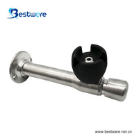Fontaine murale moderne en acier inoxydable avec robinet à bulles, bouton poussoir horizontal et embout buccal en silicone