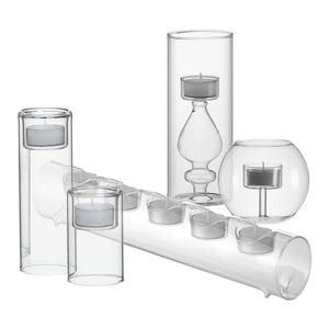 Bougeoirs en verre borosilicate transparent de conception Art déco personnalisés <span class=keywords><strong>vase</strong></span> de table pour bougies décoratives - Product Image 1