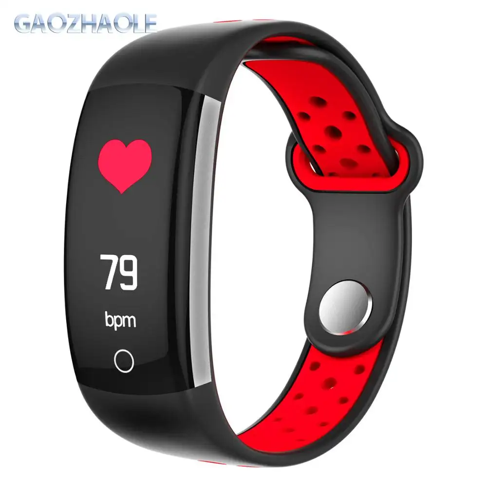 Q6 Smart Bracelet with Colorful Screen Heart Rate Blood Press Respiratory Fitness Tracker q6 silicone Smart band android ios
