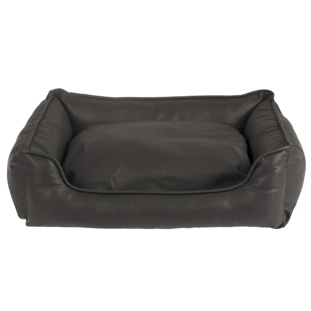 china wholesale manufacturer PU Leather Dog Sofa Pet Bed in Black