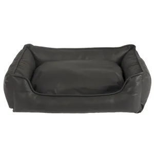 China groothandel fabrikant PU Leer Hond Sofa Huisdier Bed in Zwart