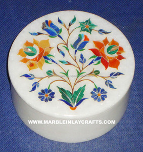 Boîte à bijoux ronde en marbre - Product Image 1