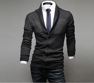 2017 otoño piel apretada manga larga suéter, 12GG llanura <span class=keywords><strong>cardigan</strong></span> suéter de punto camisa del <span class=keywords><strong>hombre</strong></span> - Product Image 3