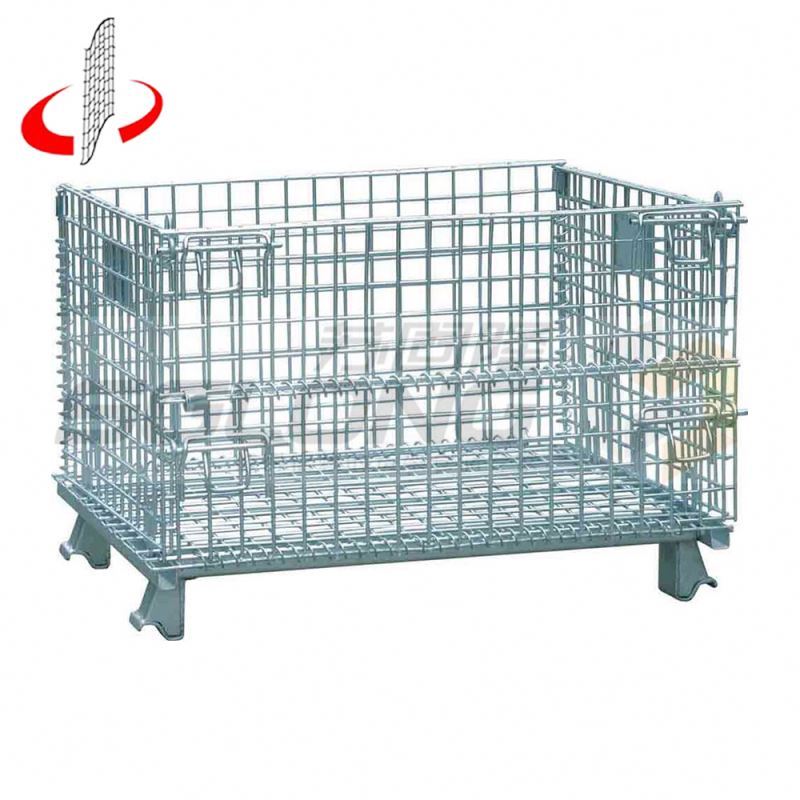 Pliable Empilage Récipient En Métal Tressé Pour Entrepôt