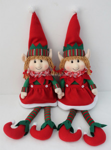 Peluche retro rouge, poupée elfe de noël en peluche, jouet doux, 18 pouces