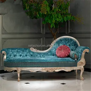 OE-FASHION Antike französisch grün samt chaise lounge sofa stuhl/klassische schlafzimmer möbel set