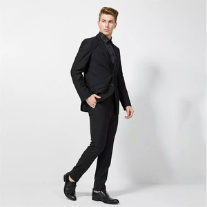 Dropship 1 Set Include cappotto e pantaloni nero abbigliamento formale per abiti da lavoro <span class=keywords><strong>smoking</strong></span> università abito da sposa sposo <span class=keywords><strong>uomo</strong></span> - Product Image 3
