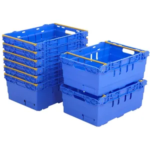 Tham Gia Với Nắp Đậy Nhựa Stackable Trứng Lưới Crate, Xếp Chồng Hậu Cần Nhựa Thực Phẩm Trái Cây Container Bán Buôn