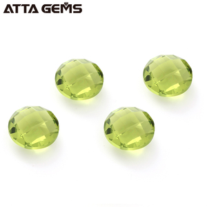 En gros Synthétique Cristal Vert Damier Coupe Coussin Olivine Péridot Quartz Pour La Fabrication De Bijoux - Product Image 4