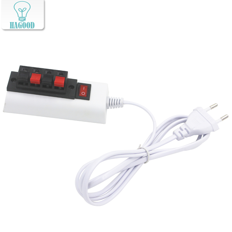 1,5 м провод 2/4-pin светильник Белый ЕС США штекер тестер Светодиодная лампа адаптер переключатель Высокое качество для светодиодного драйвера чипа лампы полосы освещения