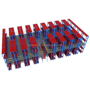 قبول OEM كبيرة مشاريع تخزين حل مصنع مزدوجة الجانب لوح فولاذي مستودع الميزانين متعددة رف - Product Image 1