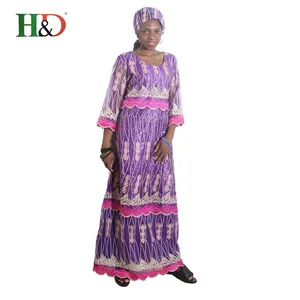 H & d oem 15 سنوات خبرة المصنع الفساتين سيدة الأفريقية بازان الثراء المصنوعة في الصين الموردون