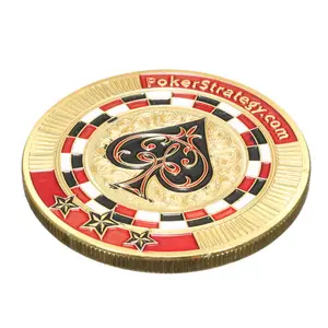 Protector de fichas de póker de Metal chapado en oro personalizado, Protector de monedas y juego de póker, moneda de la suerte