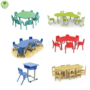 Table en forme de lune pour enfants, mobilier bon marché, vente en gros, décoration jardin d'enfants, en plastique, tables et chaises, vente en gros, usine - Product Image 3