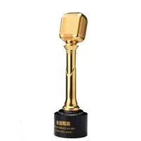 Özel metal kupa high-end mikrofon şarkı söyleme yarışması müzik ana ödül kristal müzik kupa