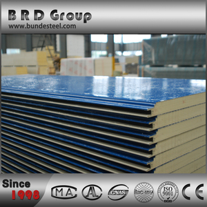 PU superficie de metal de construcción de aislamiento térmico paneles sandwich techo de aluminio placa de calidad HIG H / muro - Product Image 4