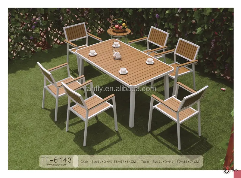 Patio khung nhôm sử dụng khách sạn ngoài trời vườn polywood đồ nội thất TF-6143