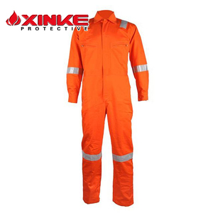 Xinke offshore saldatura di lavoro ignifugo CVC tuta con nastro riflettente per il lavoro di petrolio e gas - Product Image 1